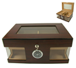 HUMIDOR SA STAKLOM ZA 80 CIGARA BRAON